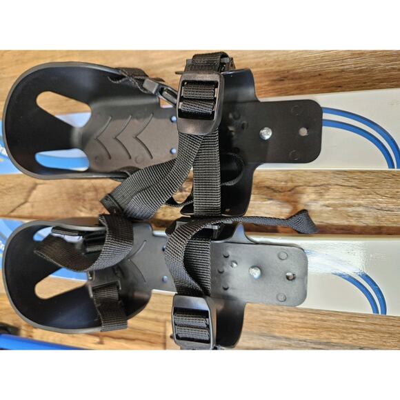 Lucky Bums Toddler Kids Beginner Plastic Snow Skis Adjustable Bindings Blue 70cm - Picture 6 of 9